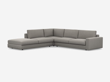 Plush - Straight Arms - Left Hand Facing Backless Chaise