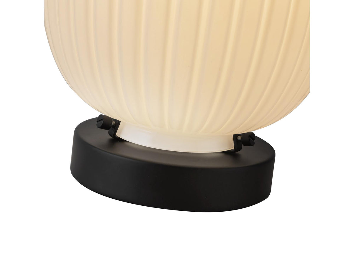 Cherise Table Lamp – Matte Black/Glossy Ribbed Opal Glass – view 2