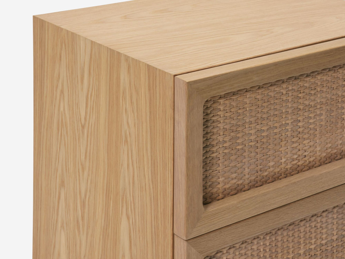 Stadium Double Drawer Nightstand – Oak – view 5