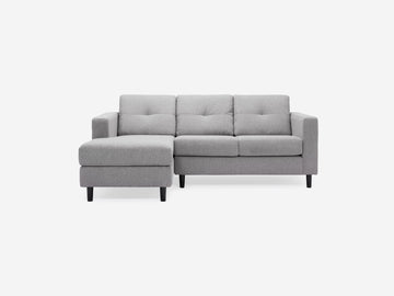 Mila Grey with Onyx Legs - Left Hand Facing Chaise