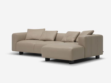 Donna Grey with Black Stadium Legs - Right Hand Facing Chaise