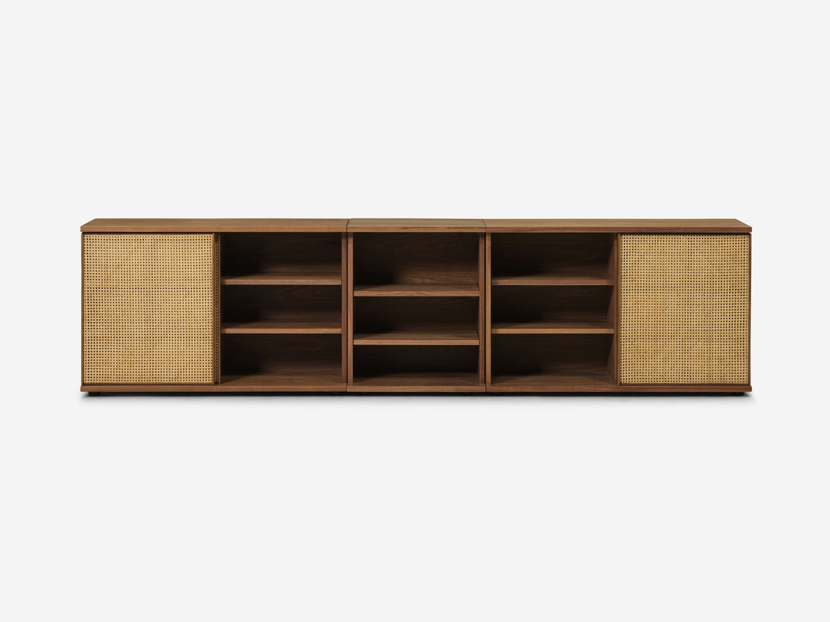 Extra Wide - Walnut - Cane Doors