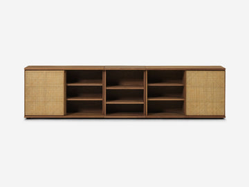 Extra Wide - Walnut - Cane Doors