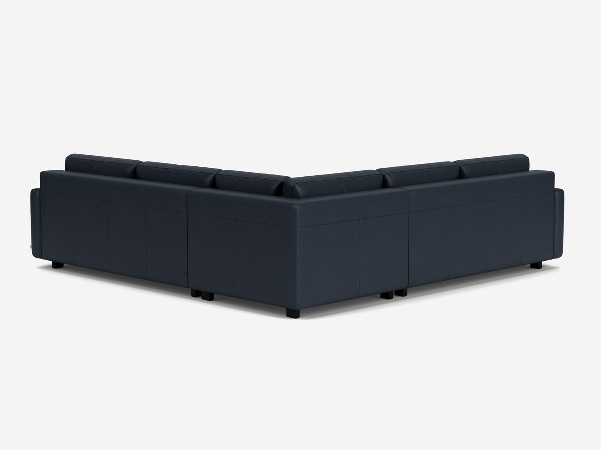 Evoque Atlantic with Black Ash Legs - Narrow Arms - Left Hand Facing Storage Loveseat