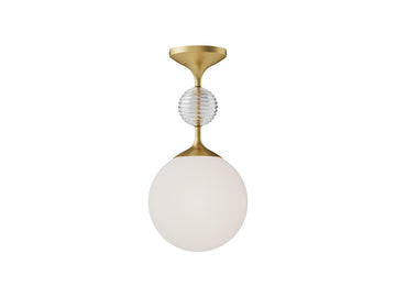 Celia Semi-Flush Mount Light – Brushed Gold/Opal Glass