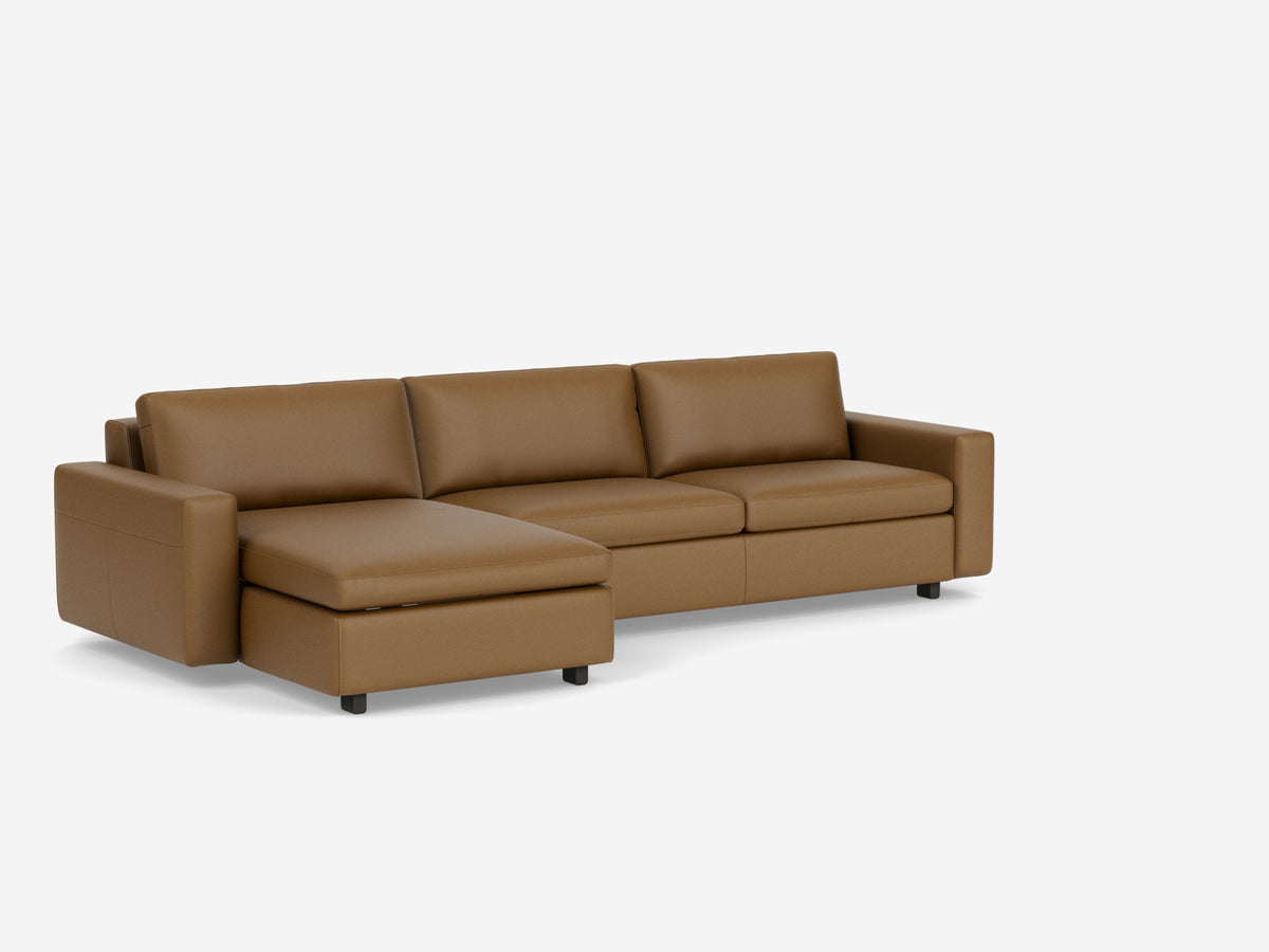 Rein Toast with Black Ash Legs - Standard Arms - Queen - Left Hand Facing Chaise - Non-Storage Chaise