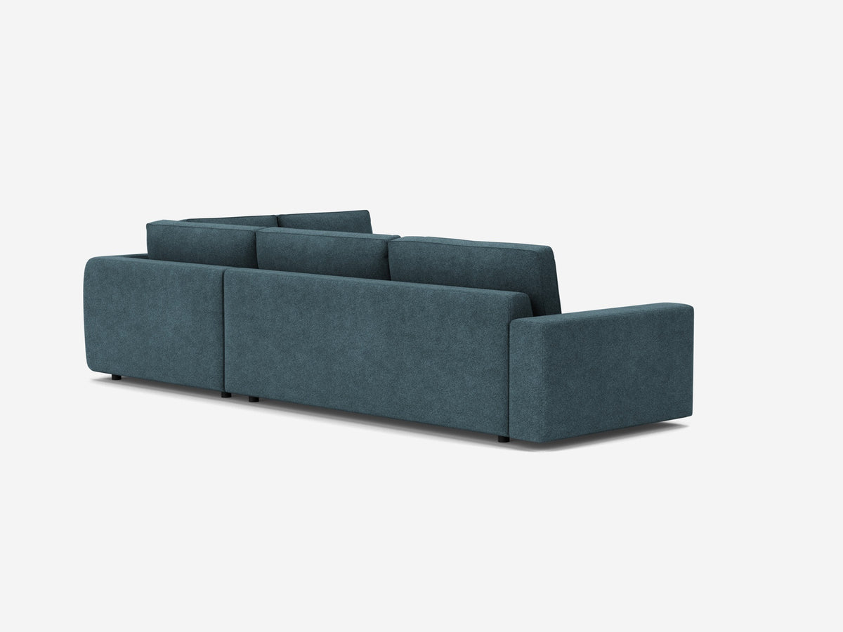 Lana Soft Blue - Right Hand Facing Full-Arm Chaise - 1.5" Legs