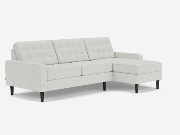 Arctic Wolf with Black Ash Legs - Right Hand Facing Chaise - Low Arm Height