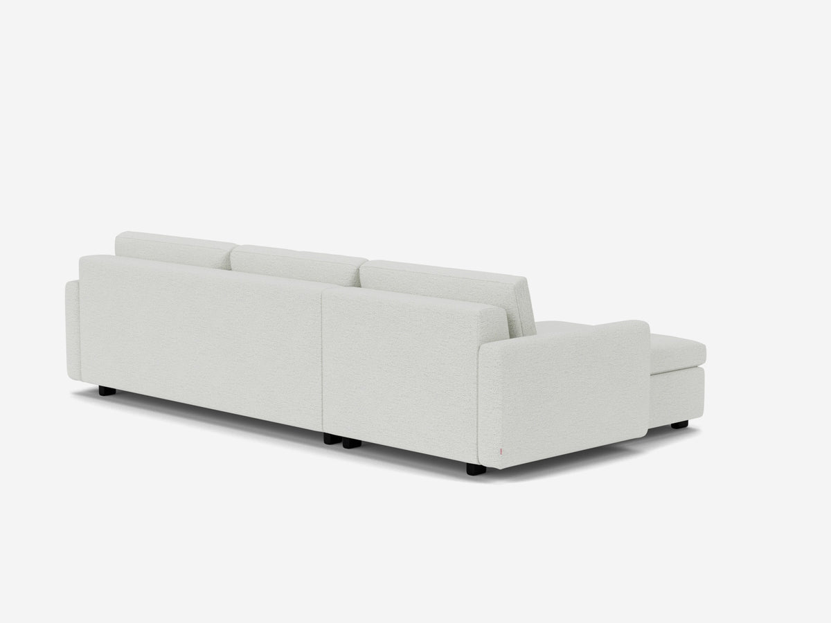Arctic Wolf with Black Ash Legs - Narrow Arms - Queen - Left Hand Facing Storage Chaise