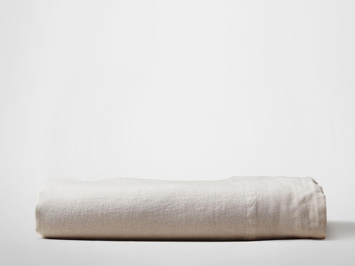 Silk & Snow Flax Flat Sheet – Full / Oat