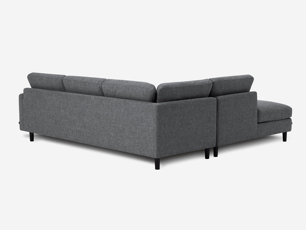 Greta Stone (Discontinued) with Black Ash Legs - Left Hand Facing Backless Chaise
