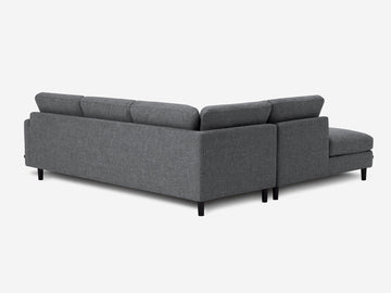 Greta Stone (Discontinued) with Black Ash Legs - Left Hand Facing Backless Chaise