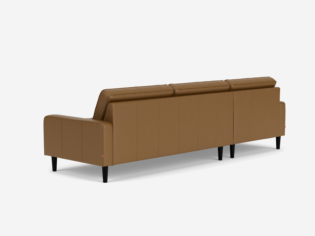 Rein Toast with Black Ash Legs - Left Hand Facing Grand Chaise - Low Arm Height