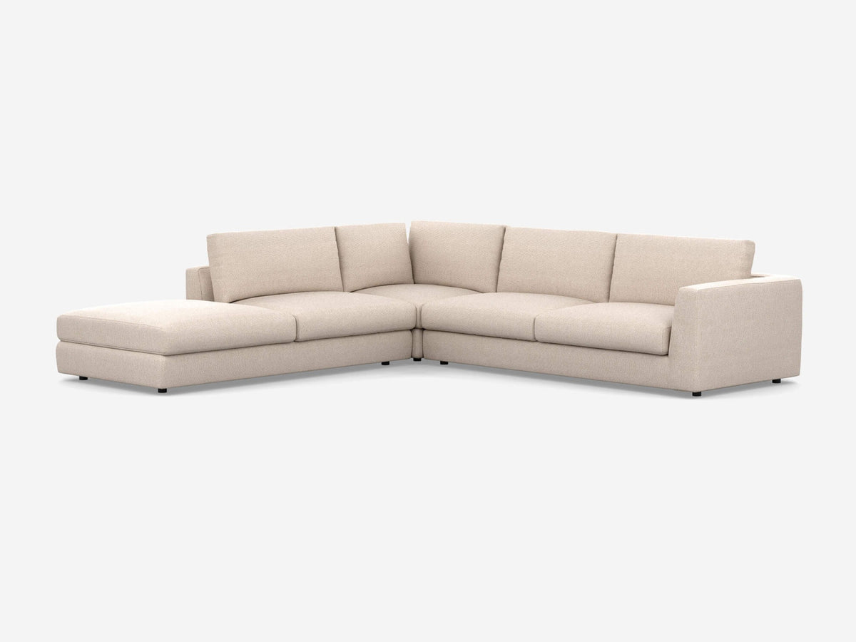 Plush - Angle Arms - Left Hand Facing Backless Chaise
