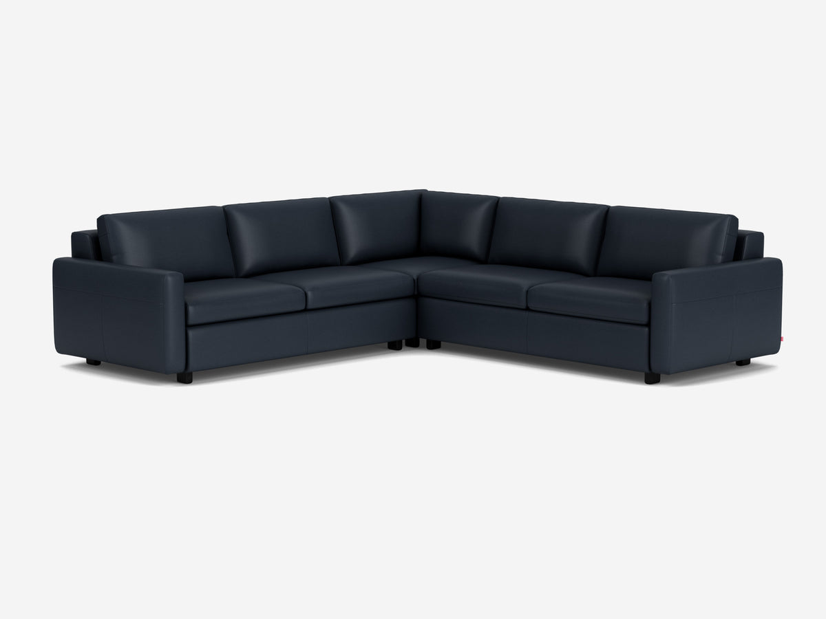 Evoque Atlantic with Black Ash Legs - Narrow Arms - Left Hand Facing Storage Loveseat