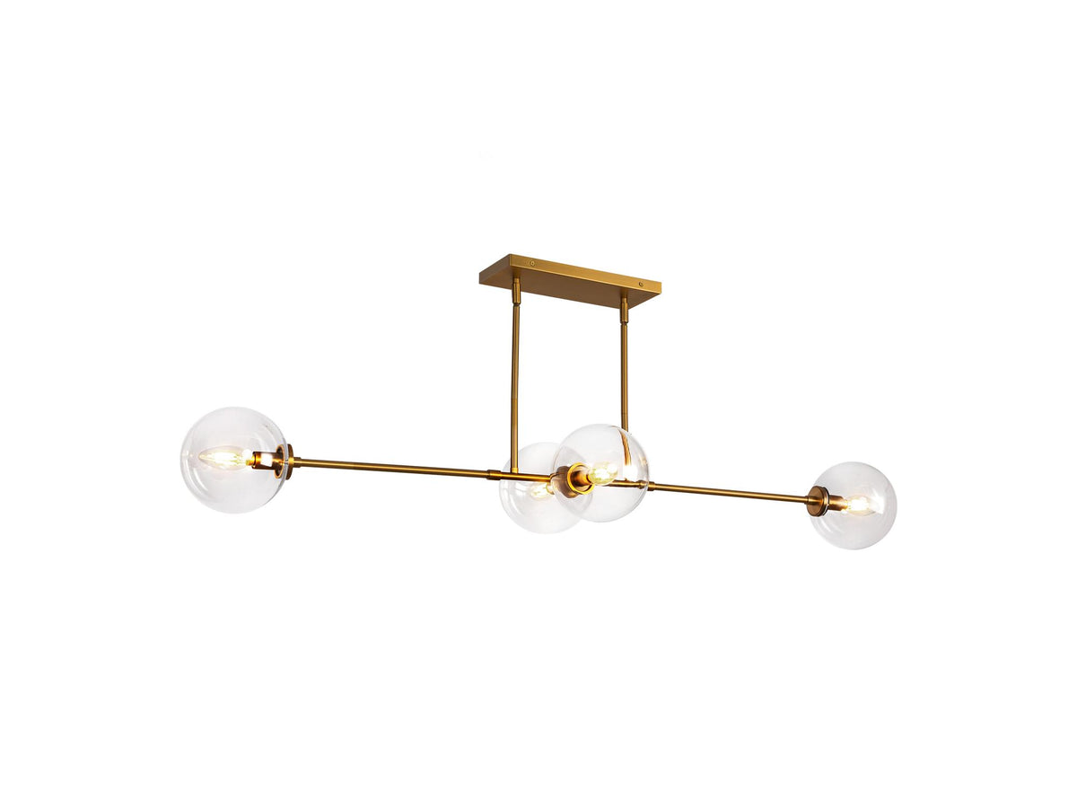 Cassia Linear Pendant – Aged Gold/Clear Glass