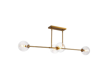 Cassia Linear Pendant – Aged Gold/Clear Glass