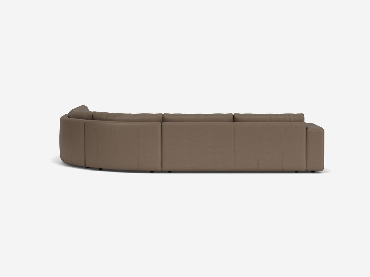 Classic Sable Leather - Shallow - Right Hand Facing Backless Chaise