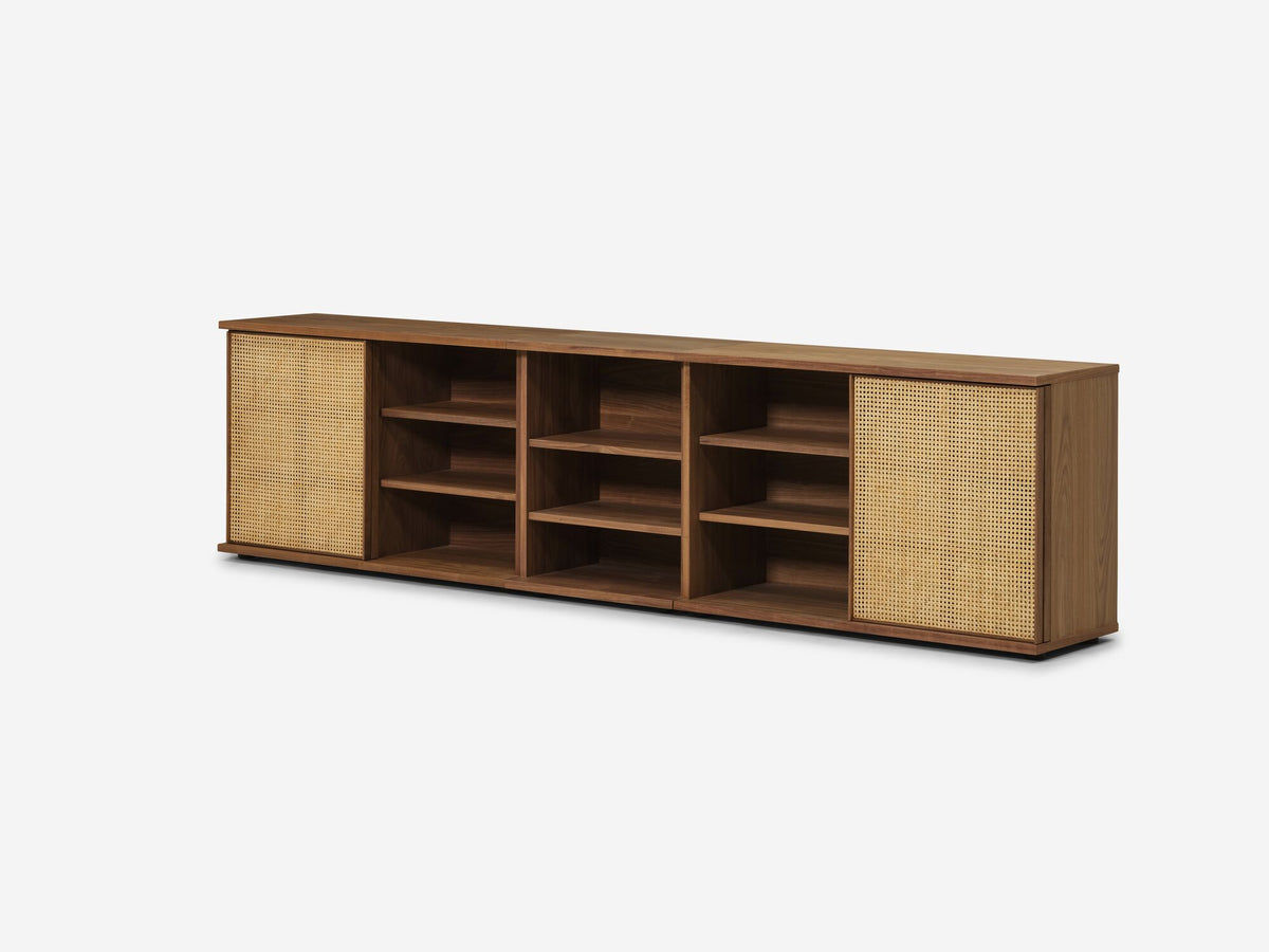 Extra Wide - Walnut - Cane Doors