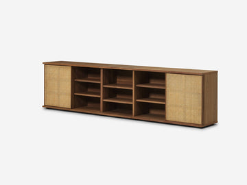 Extra Wide - Walnut - Cane Doors