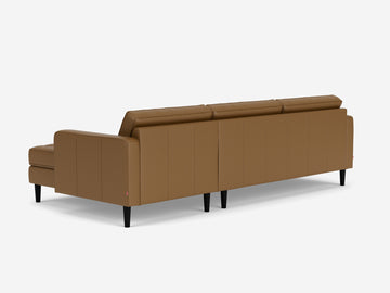 Rein Toast with Black Ash Legs - Right Hand Facing Grand Chaise - Regular Arm Height
