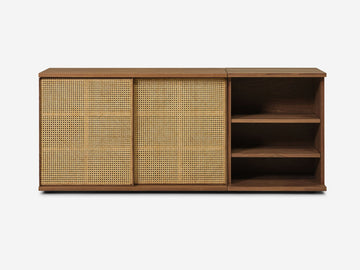 Wide - Walnut - Cane Doors