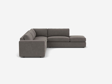Mila Silver Fabric - Right Hand Facing Backless Chaise