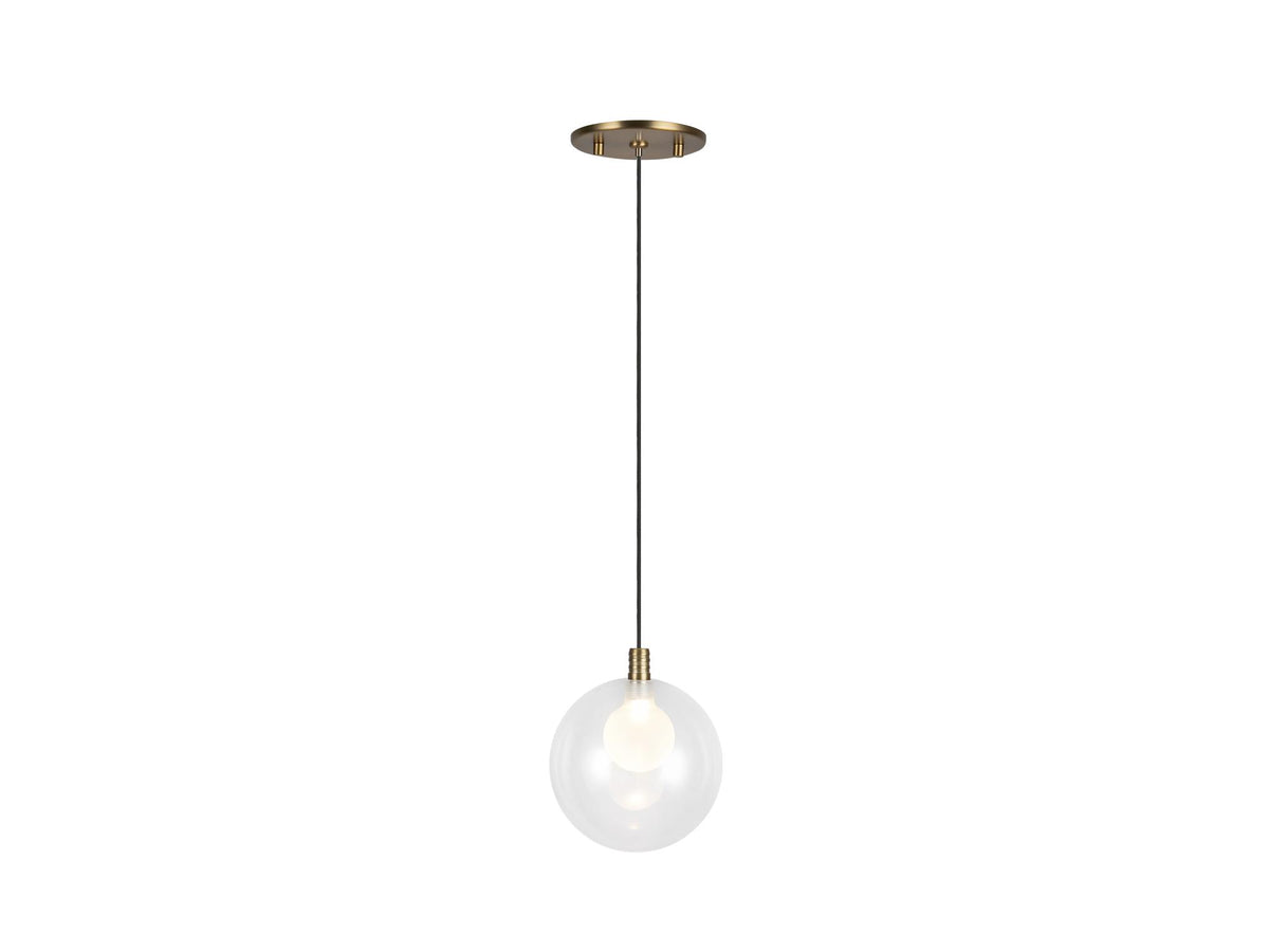 Bolla Pendant – Brushed Gold/Clear Glass