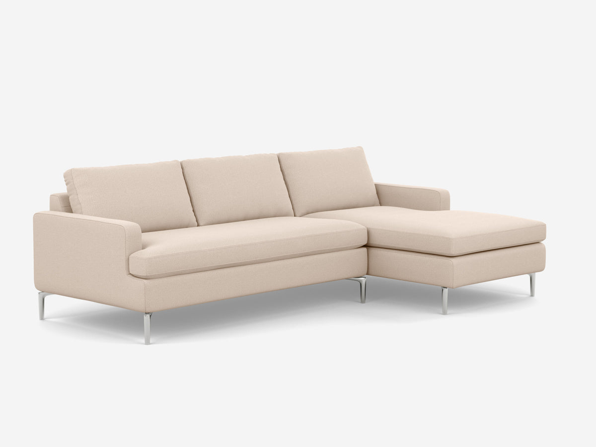Grade 30 Panama Natural avec pattes aluminium - méridienne droitière