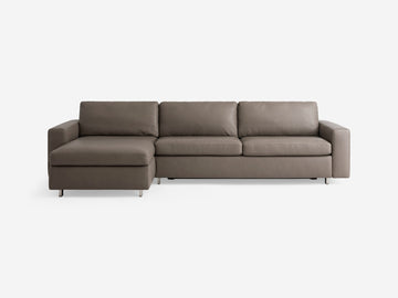 Suave Chrome with Stainless Steel Legs - Standard Arms - Queen - Left Hand Facing Storage Chaise