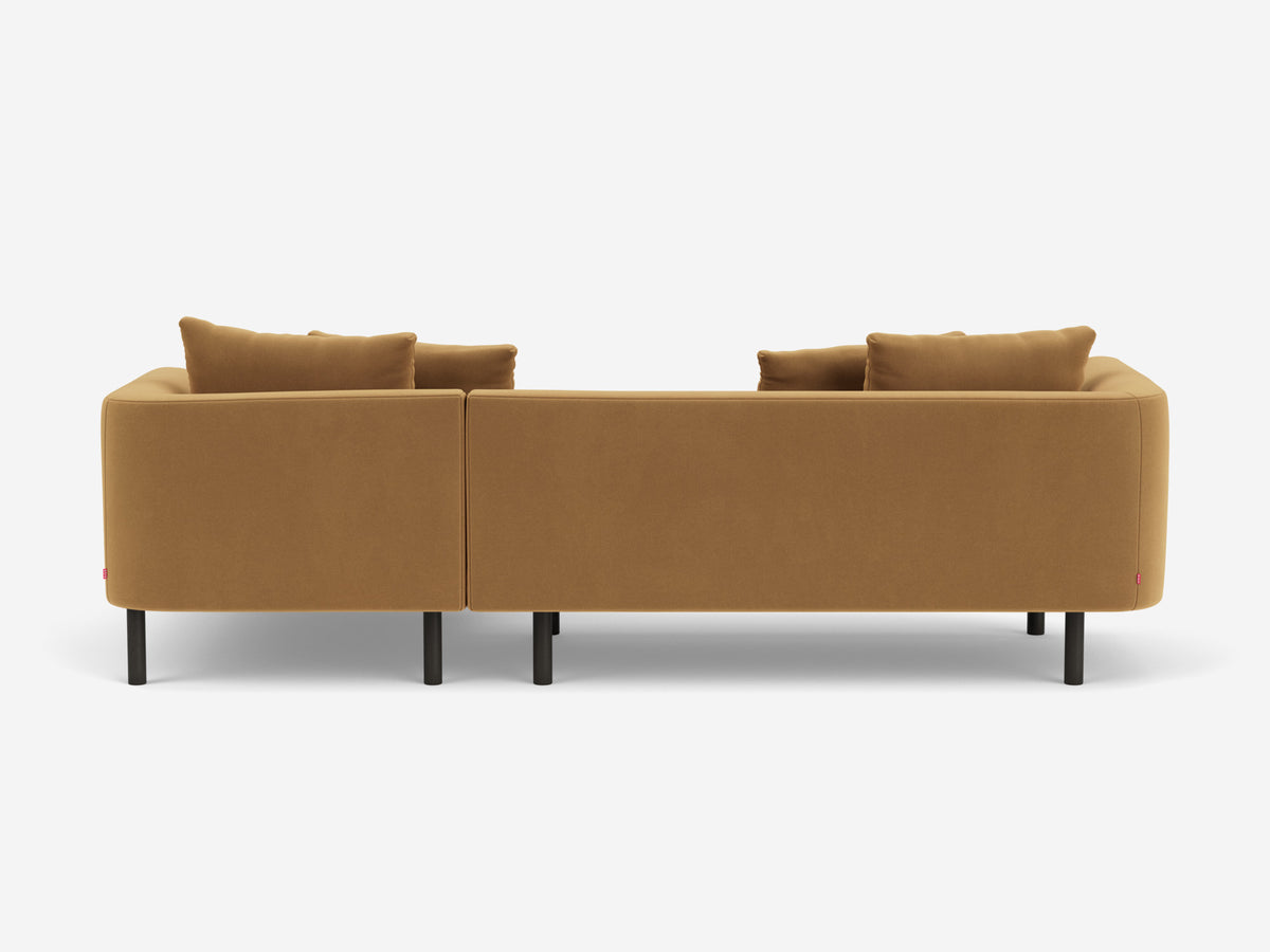 Arezzo Gold with Black Ash Legs - Right Hand Facing Chaise