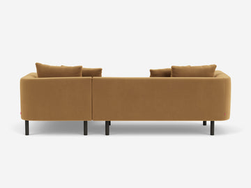 Arezzo Gold with Black Ash Legs - Right Hand Facing Chaise