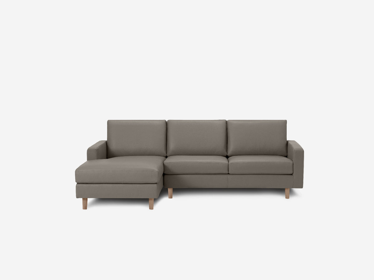 Grade 100 Rein Grey with Oak Legs - Left Hand Facing Chaise