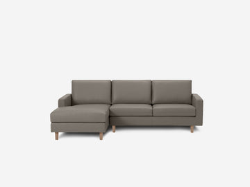 Grade 100 Rein Grey with Oak Legs - Left Hand Facing Chaise