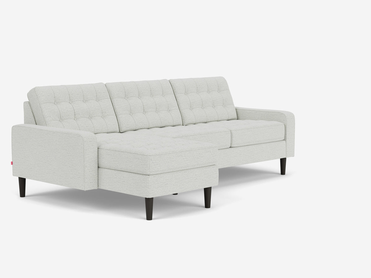 Arctic Wolf with Black Ash Legs - Left Hand Facing Chaise - Low Arm Height