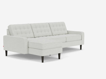 Arctic Wolf with Black Ash Legs - Left Hand Facing Chaise - Low Arm Height