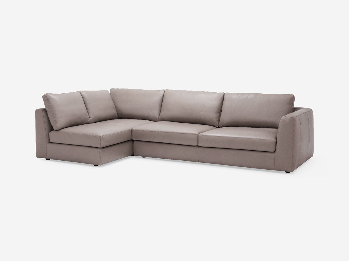 Suave Chrome - Left Hand Facing Full-Arm Chaise - 1.5" Legs
