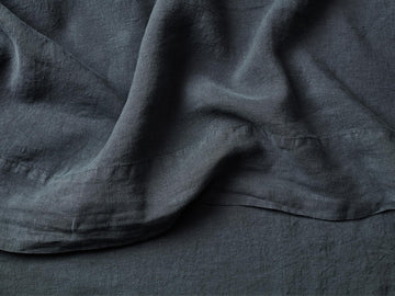 Silk & Snow Flax Duvet Cover – Full/Queen / Flint Black – view 2