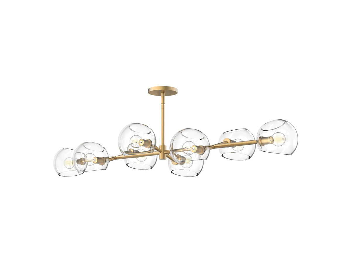 Willow Linear Pendant – Brushed Gold/Clear Glass