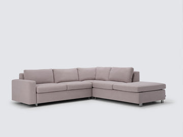 Ava Cloud with Stainless Steel Legs - Right Hand Facing Backless Chaise - Standard Arms