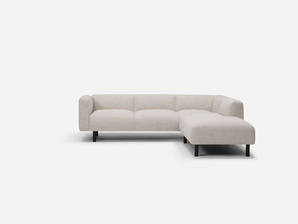 Arctic Pebble - Black Peg Legs - Right Hand Facing Backless Chaise