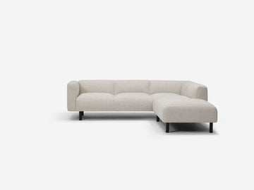 Arctic Pebble - Black Peg Legs - Right Hand Facing Backless Chaise