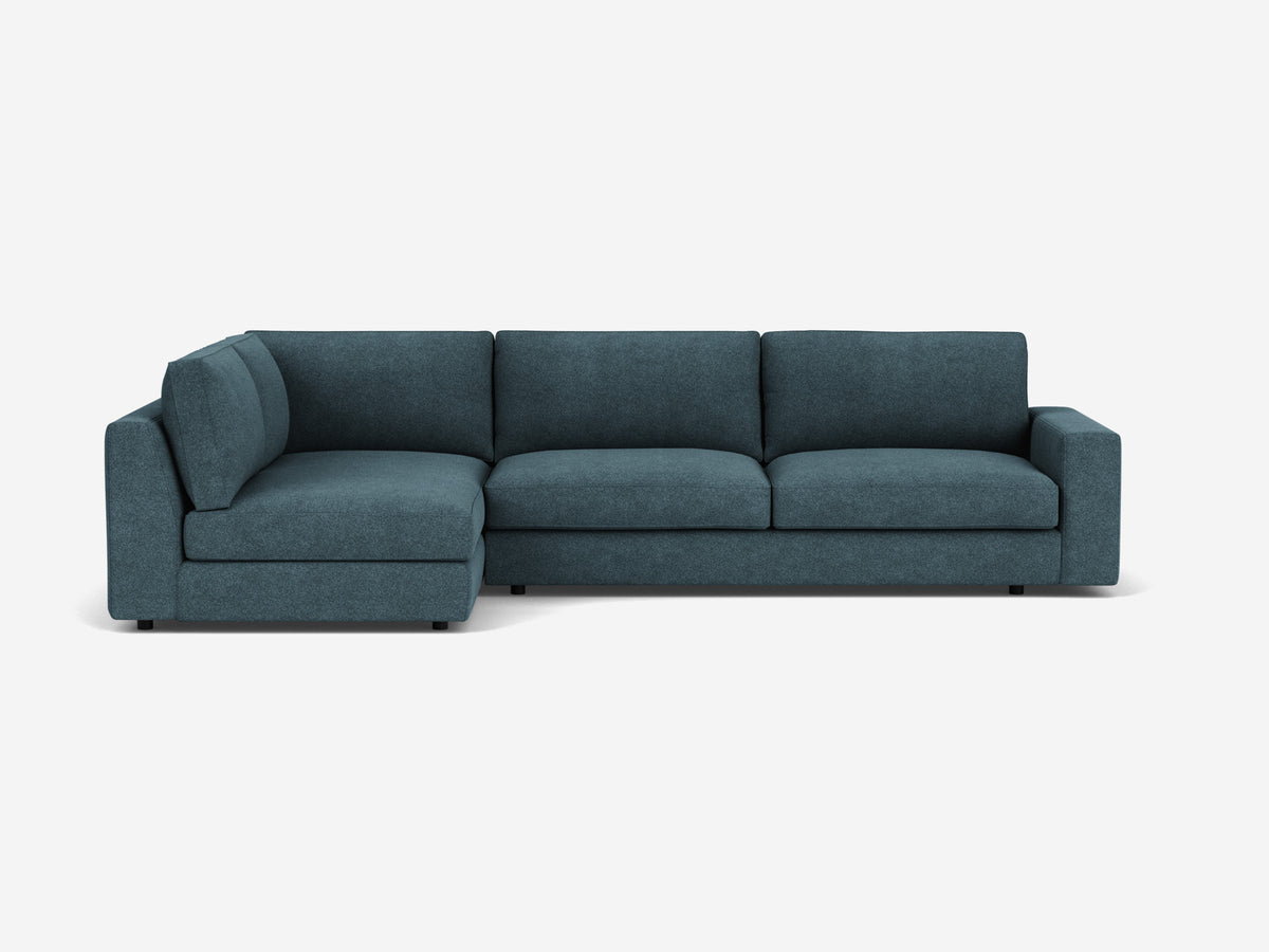 Lana Soft Blue - Left Hand Facing Full-Arm Chaise - 1.5" Legs