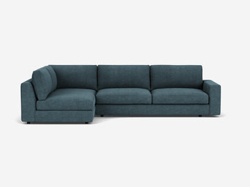 Lana Soft Blue - Left Hand Facing Full-Arm Chaise - 1.5" Legs