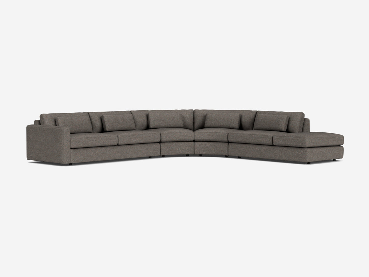 Vitoria Basalt Fabric - Deep - Right Hand Facing Backless Chaise