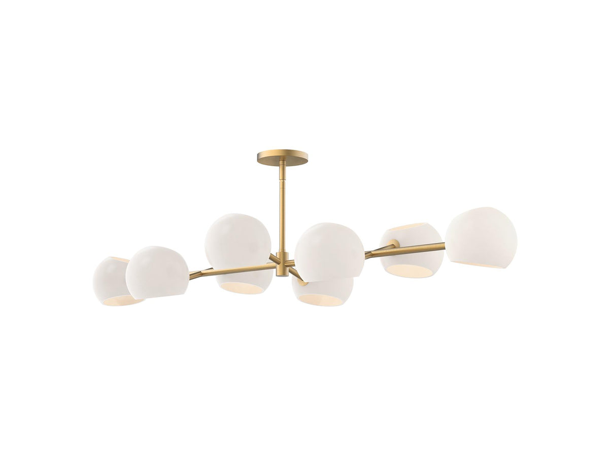 Willow Linear Pendant – Brushed Gold/Opal Matte Glass