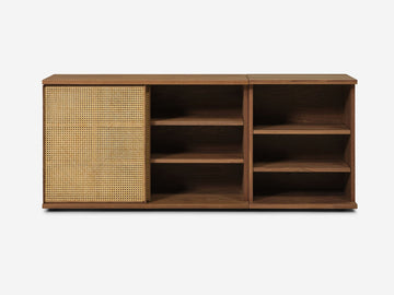 Wide - Walnut - Cane Doors