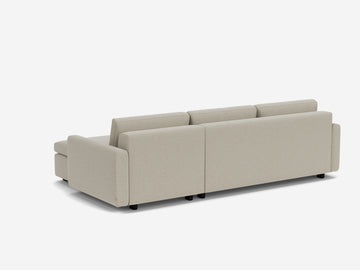 Catrin Grecian Linen with Black Ash Legs - Narrow Arms - Double - Right Hand Facing Chaise - Non-Storage Chaise