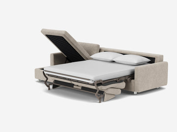 Polo Grey with Stainless Steel Legs - Narrow Arms - Double - Left Hand Facing Storage Chaise