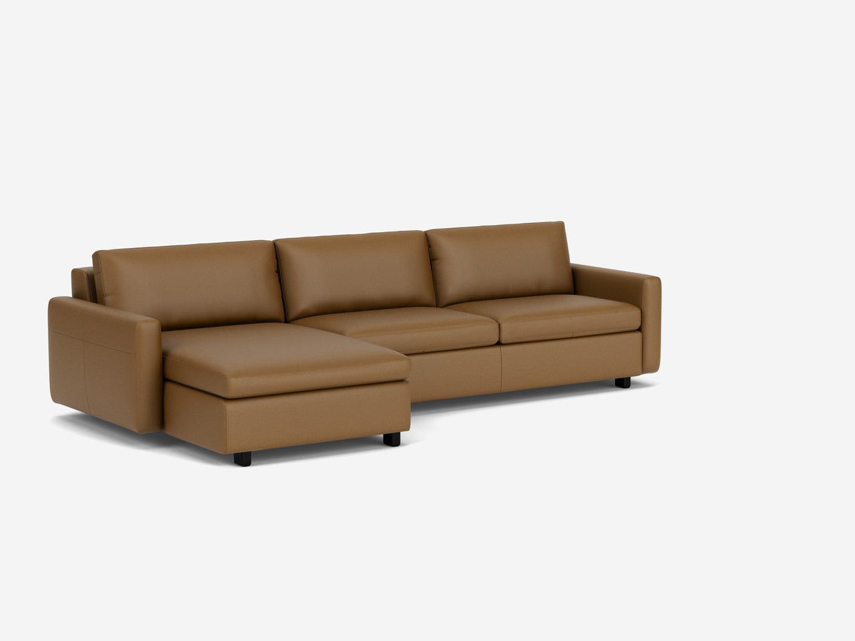 Rein Toast with Black Ash Legs - Narrow Arms - Queen - Left Hand Facing Chaise - Non-Storage Chaise